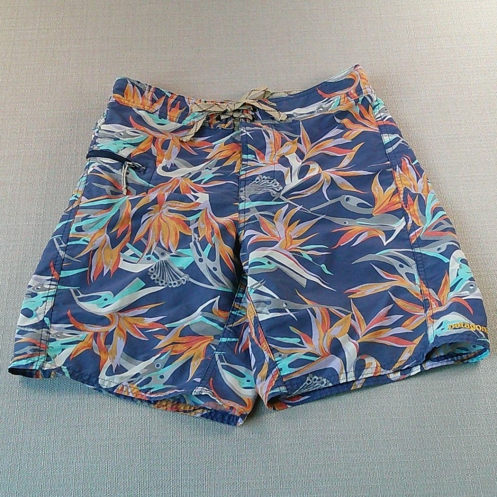 Patagonia Board Shorts Mens 28 Blue Bird of Paradise Marlin STY86620SP16‎